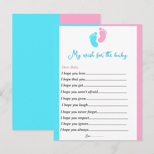 Geschlecht: Party-Spiele-Wünsche für Babypos Postkarte (Vorne/Hinten)