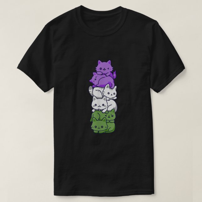 Geschlecht Pride Cat LGBT Geschlecht Quee Flagge N T-Shirt (Design vorne)
