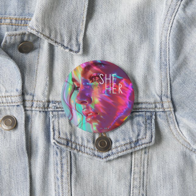 Geschlecht Pronouns Sie/ihre digitale Kunst Button (Beispiel)
