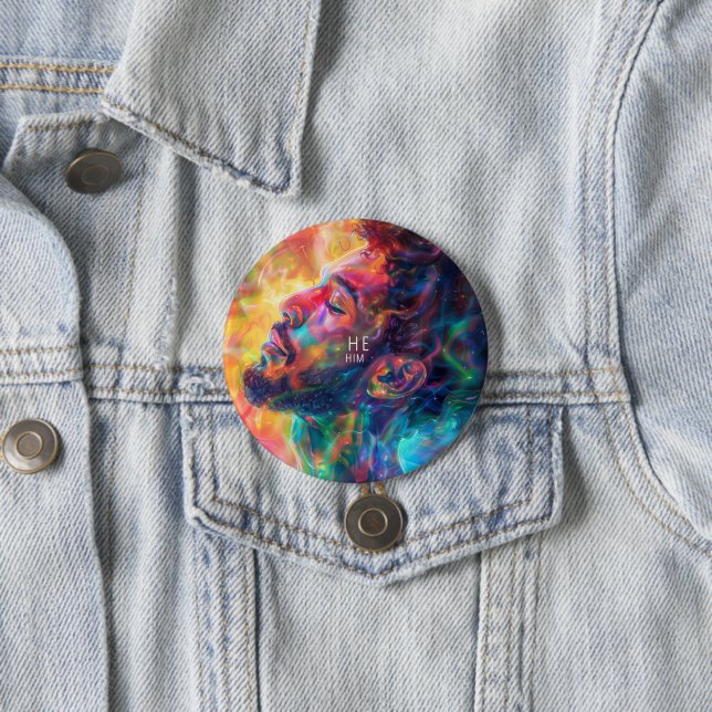 Geschlecht Pronuns Digitale Kunst "He/Him" Button (Beispiel)