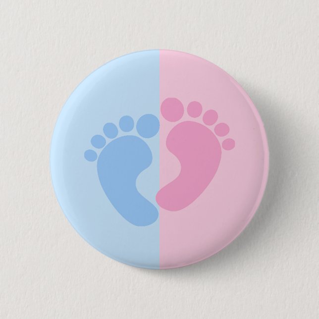 Geschlecht: Rosa und blaue Babywaschdusche Button (Vorderseite)