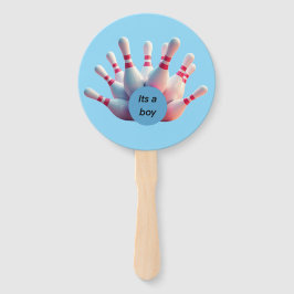 Geschlecht zeigen Hand-Fan-Bowling-Buttone Fächer