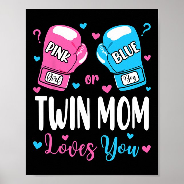 Geschlecht zeigen rosa oder blaue doppelte Mama Li Poster (Vorne)