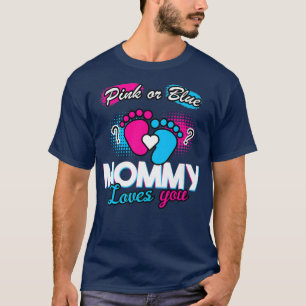 Geschlecht zeigen rosa oder blaue Mami-Lieben Sie T-Shirt