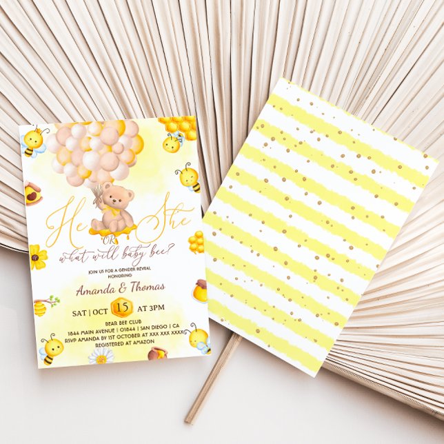 Geschlecht zeigt auf, was Teddy Bear Balloons sein Einladung (Von Creator hochgeladen)