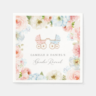 Geschlecht zeigt Baby-Dusche blau und rosa Papier Serviette