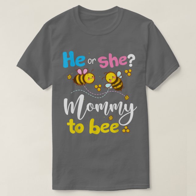 Geschlecht zeigt, dass er oder sie rosa oder blau  T-Shirt (Design vorne)