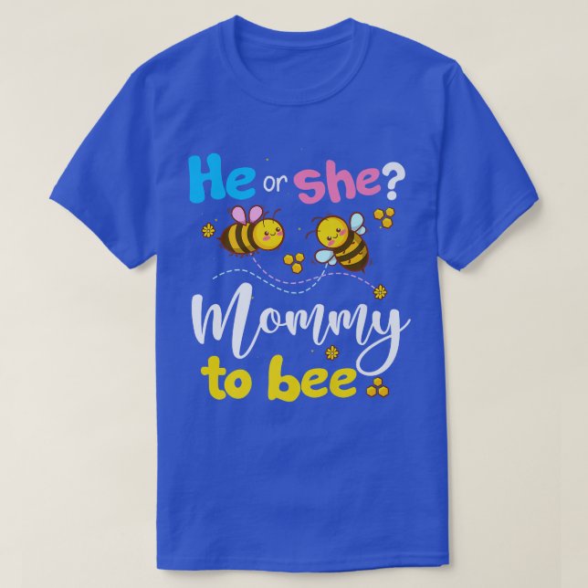 Geschlecht zeigt, dass er oder sie rosa oder blau  T-Shirt (Design vorne)
