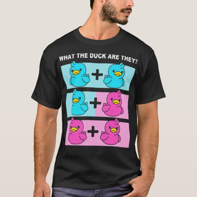 Geschlecht zeigt, dass Zwillinge, die die Ente sin T-Shirt (Vorderseite)