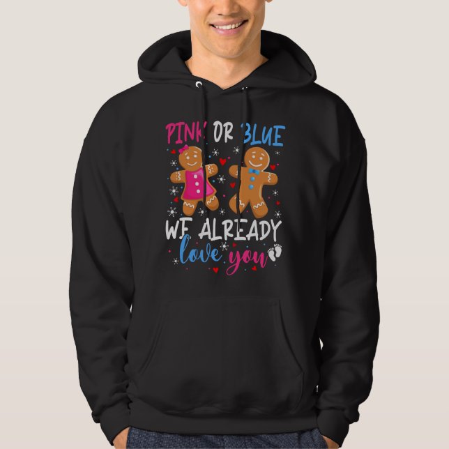 Geschlecht zeigt Niedliches Lebkuchen Funny Pink o Hoodie (Vorderseite)