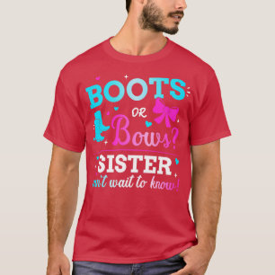 Geschlecht zeigt Stiefel oder Bögen an, die Schwes T-Shirt
