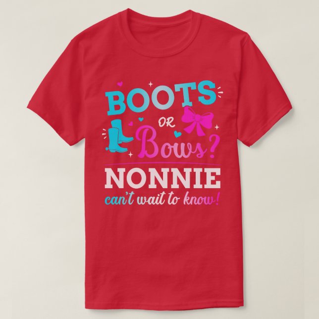 Geschlecht zeigt Stiefel oder Bögen auf, die Babyn T-Shirt (Design vorne)