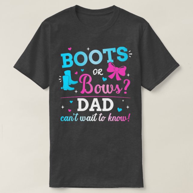 Geschlecht zeigt Stiefel oder Bögen Papa passend B T-Shirt (Design vorne)