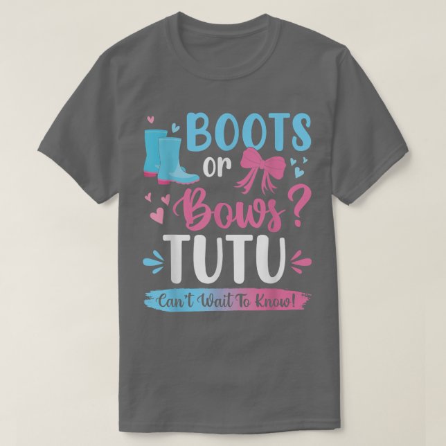 Geschlecht zeigt Stiefel oder Bögen Tutu-Matching  T-Shirt (Design vorne)