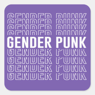 Geschlechter-Punk-Muster Quadratischer Aufkleber