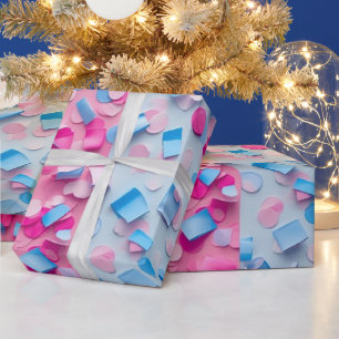 Geschlechterenthüllung Konfetti Einladung Junge od Geschenkpapier