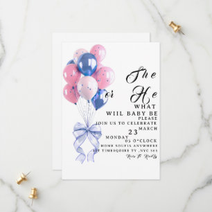 Geschlechterenthüllungs-Einladung, rosa blaue Ball Save The Date