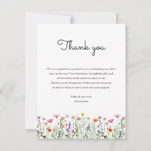 Geschlechterneutrale Florale Wildblumen-Baby-Party Mitteilungskarte