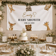 Geschlechterneutrales Safari-Baby-Shower-Banner