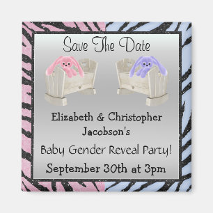 Geschlechteroffenbarung Save the Date Bunnies & Ti Magnet