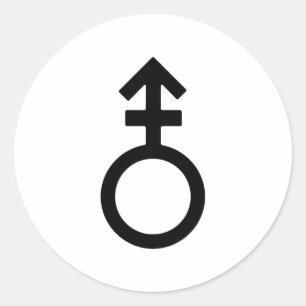 Geschlechtersymbol von Androgyne Runder Aufkleber