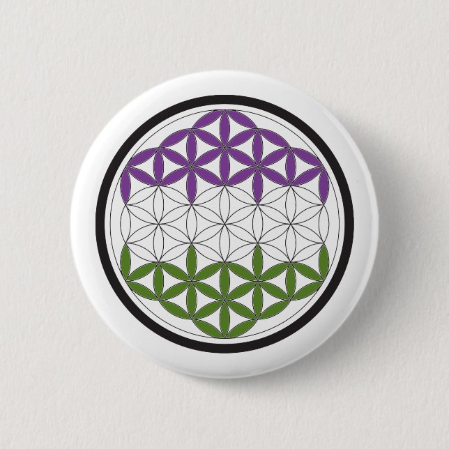 GeschlechtQueer-heilige Geometrie Button (Vorderseite)
