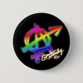 Geschlechts-Anarchie - Regenbogen-Farben - Button