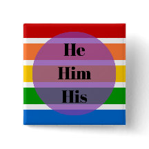 Geschlechts-Identitäts-Knopf -- He/Him/His