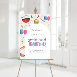 Geschlechtsbezogene Baby-Q (GRILLEN) Begrüßungszei Poster