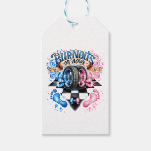 Geschlechtsenthüllung Baby Shower Burnouts Bows Ge Geschenkanhänger