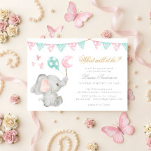 Geschlechtsenthüllung Elefant Elegante Babyparty