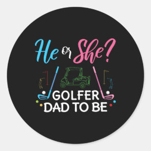 Geschlechtsenthüllung Er Oder Sie Vater Wird Golfe Runder Aufkleber