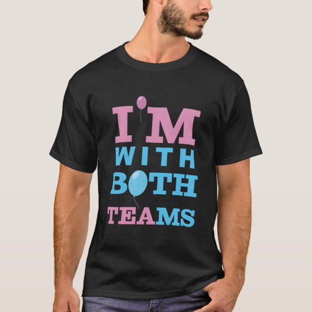 Geschlechtsenthüllung oder Team und Team T-Shirt (Vorderseite)