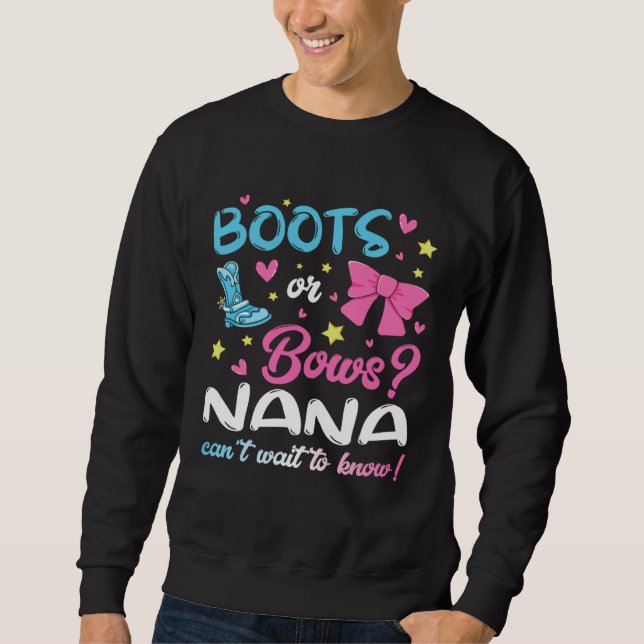 Geschlechtsenthüllung Stiefel oder Bögen Nana pass Sweatshirt (Vorderseite)