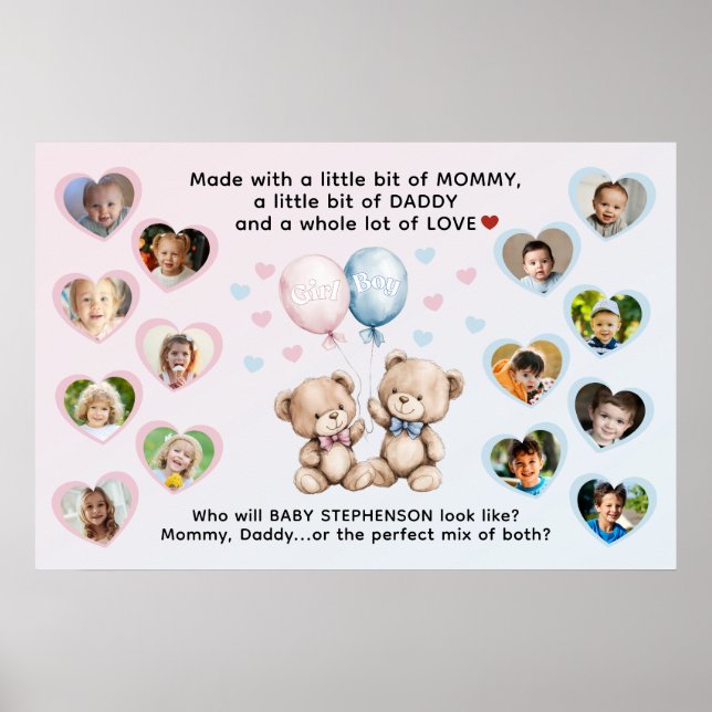 Geschlechtsenthüllung Wer wird Baby ähnlich sehen  Poster (Vorne)