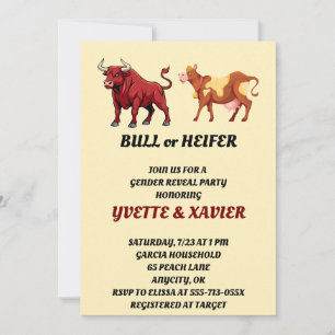 Geschlechtsenthüllungseinladung für Stier oder Fär