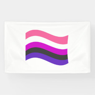 Geschlechtsfließende Regenbogen-Wellenflagge Banner