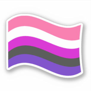 Geschlechtsfließende Regenbogenflagge Aufkleber