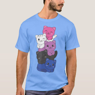 Geschlechtsflüssiges Flag Prix LGBTQ Katzen Gender T-Shirt