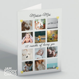 Geschlechtsneutral 1. Geburtstagskollage Karte