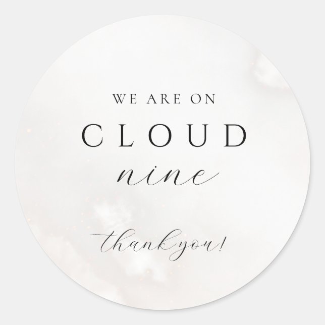 Geschlechtsneutral auf Cloud Nine Baby Dusche Runder Aufkleber (Vorderseite)