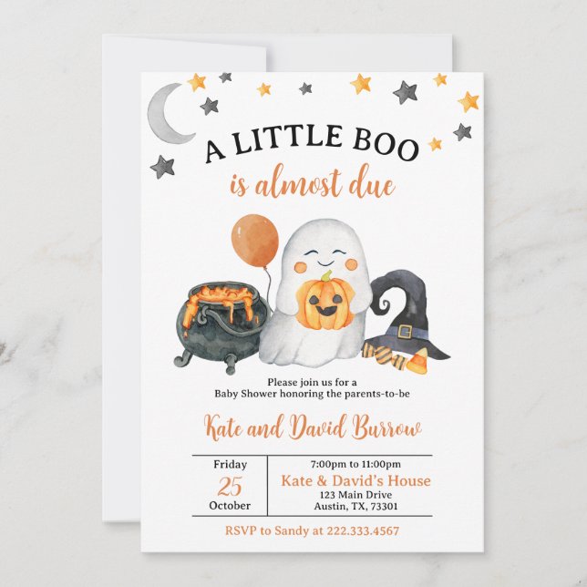 Geschlechtsneutral eine kleine Boo-Baby-Dusche Ein Einladung (Vorderseite)