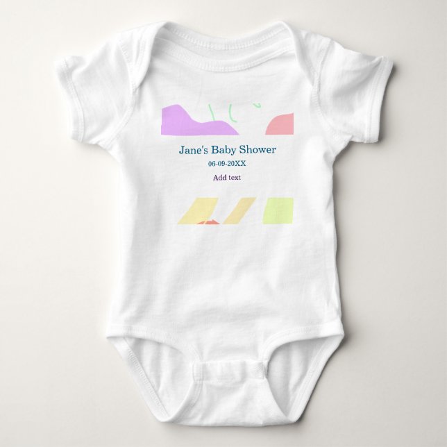 Geschlechtsneutrale abstrakte Formen Babydusche Baby Strampler (Vorderseite)