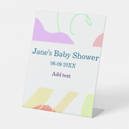 Geschlechtsneutrale abstrakte Formen Babydusche Sockelschild