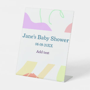 Geschlechtsneutrale abstrakte Formen Babydusche Sockelschild
