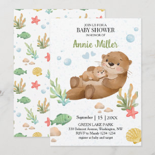 Geschlechtsneutrale Babyparty-Einladung für Seeott Einladung