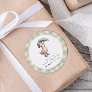 Geschlechtsneutrale Babyparty für kleines Entlein Runder Aufkleber