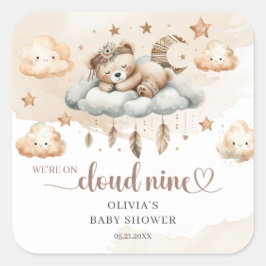 Geschlechtsneutrale, einheimische Boho Teddy Bären Quadratischer Aufkleber