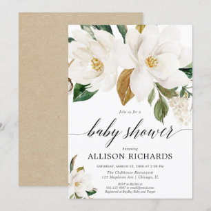 Geschlechtsneutrale Magnolienblütendusche Einladung