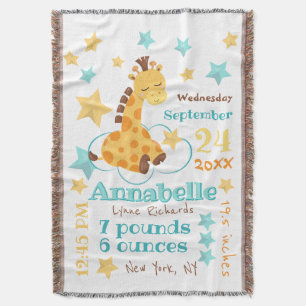 Geschlechtsneutrale süße Giraffe Sterne Baby Gebur Decke